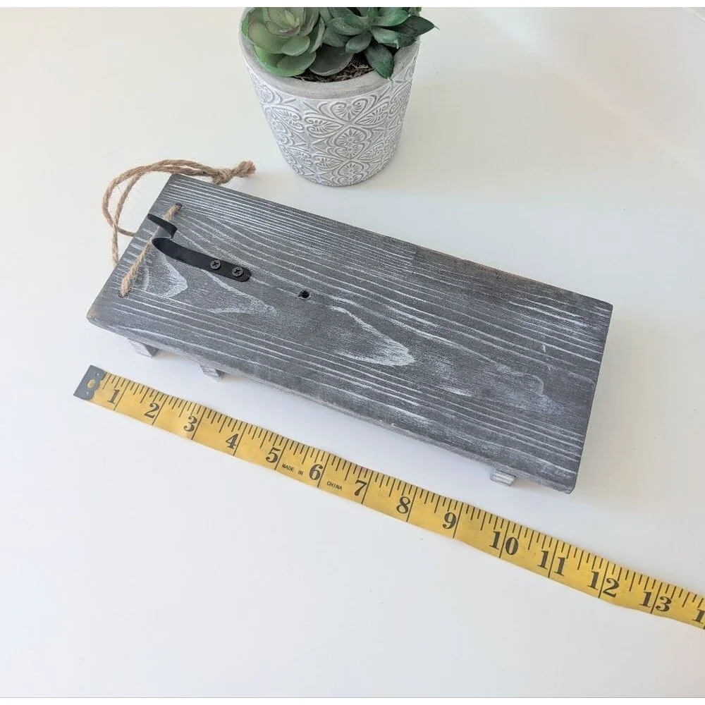 Gray Wood Wall Hooks Hanging Mason Jars Lights And Flowers Decor Cottagecore